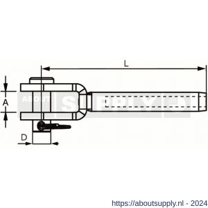 Dulimex DX 2500-10I gaffelterminal 10 mm RVS AISI 316 - S30200886 - afbeelding 2