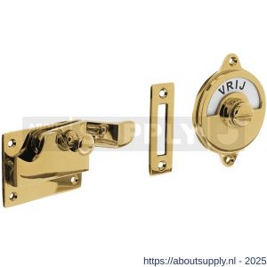 Intersteel Living 3700 WC-overslag met bocht en tekst Vrij-Bezet messing ongelakt - S26007897 - afbeelding 1