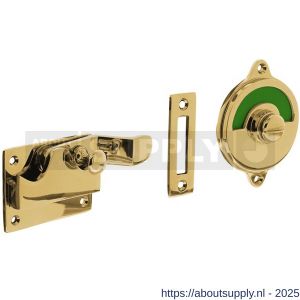 Intersteel Living 3700 WC-overslag met bocht en groen-rood indicatie messing ongelakt - S26009067 - afbeelding 1