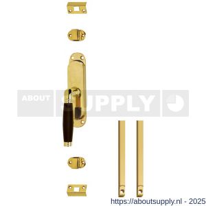 Intersteel Living 5620 set kruk-espagnolet links Ton 222 inclusief stangenset 2x 1250 mm messing ongelakt -ebbenhout - S26009320 - afbeelding 1