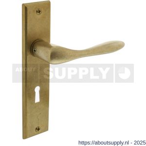 Intersteel Living 0201 deurkruk Banaan met schild rechthoekig 181x41 mm sleutelgat 56 mm messing getrommeld - S26007902 - afbeelding 1