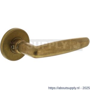 Intersteel Living 0225 deurkruk Sophie met rozet verdekt diameter 49x7 mm messing getrommeld - S26007905 - afbeelding 1