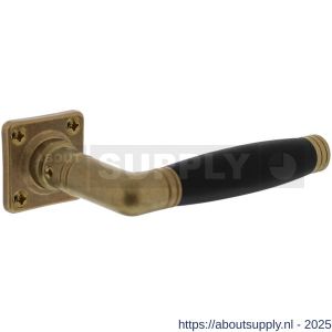 Intersteel Living 0375 deurkruk Ton 222 met rozet 38x38x5 mm messing getrommeld-ebbenhout - S26007914 - afbeelding 1