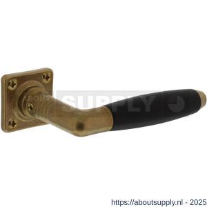 Intersteel Living 0377 deurkruk Ton 400 met rozet 38x38x5 mm messing getrommeld-ebbenhout - S26007918 - afbeelding 1