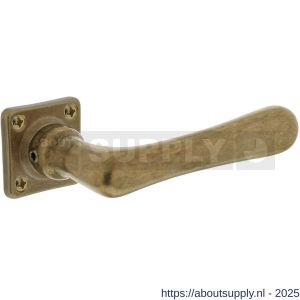 Intersteel Living 0388 deurkruk Trento met rozet 38x38x5 mm messing getrommeld - S26007925 - afbeelding 1