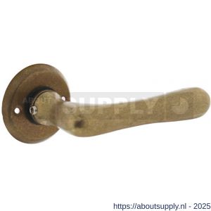 Intersteel Living 0445 deurkruk Trento met rozet diameter 50x5 mm messing getrommeld - S26010137 - afbeelding 1