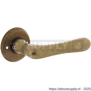 Intersteel 0445 deurkruk gatdeel Trento met rozet diameter 50x5 mm messing getrommeld - S26010138 - afbeelding 1
