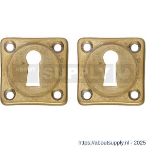 Intersteel Living 3183 sleutelrozetten 38x38x5 mm messing getrommeld - S26011103 - afbeelding 1