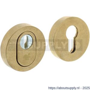 Intersteel Living 3751 SKG3 veiligheidsrozetten rond verdekt diameter 55x12 mm profielcilindergat met kerntrekbeveiliging messing getrommeld - S26004718 - afbeelding 1