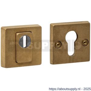 Intersteel Living 3755 SKG3 veiligheidsrozetten vierkant 54x54x12 mm profielcilindergat met kerntrekbeveiliging PVD messing getrommeld - S26010940 - afbeelding 1