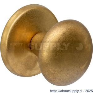 Intersteel Living 3930 voordeurknop Paddenstoel diameter 58 mm op achterplaat diameter 66 mm éénzijdige montage PVD messing getrommeld - S26010935 - afbeelding 1