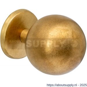 Intersteel Living 3930 voordeurknop bol diameter 75 mm op achterplaat diameter 66 mm éénzijdige montage PVD messing getrommeld - S26010933 - afbeelding 1