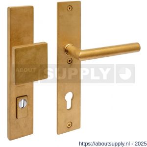 Intersteel Living 3962 SKG3 veiligheidsbeslag rechthoekig 250x50 mm greep-kruk Jura profielcilindergat 92 mm met kerntrekbeveiliging PVD messing getrommeld - S26010931 - afbeelding 1