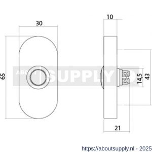 Intersteel Living 3990 deurbel ovaal 65x30x10 mm verdekt PVD messing getrommeld - S26010928 - afbeelding 2