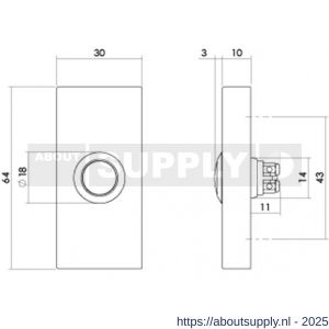 Intersteel Living 3990 deurbel rechthoekig 65x30x10 mm verdekt PVD messing getrommeld - S26010927 - afbeelding 2