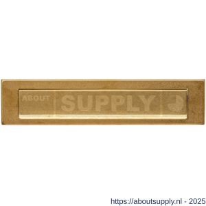 Intersteel Living 4000 briefplaat rechthoekig 340x75 mm met klep-regenrand PVD messing getrommeld - S26010926 - afbeelding 1
