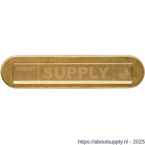 Intersteel Living 4000 briefplaat ovaal 340x80 mm met klep-regenrand PVD messing getrommeld - S26010925 - afbeelding 1