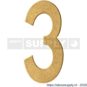 Intersteel Living 4020 huisnummer 3 150 mm PVD messing getrommeld - S26010919 - afbeelding 1