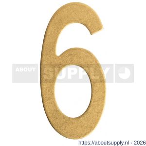 Intersteel Living 4020 huisnummer 6 150 mm PVD messing getrommeld - S26010916 - afbeelding 1