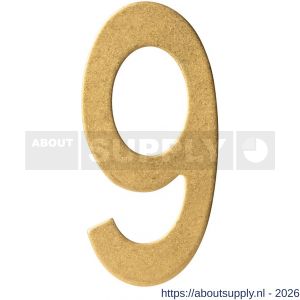 Intersteel Living 4020 huisnummer 9 150 mm PVD messing getrommeld - S26010913 - afbeelding 1