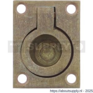 Intersteel Living 7526 luikring recht 50x39 mm messing getrommeld - S26009610 - afbeelding 1