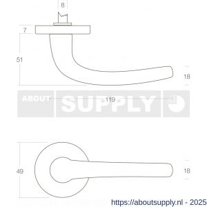 Intersteel Living 0194 deurkruk Cosmos op rozet verdekt diameter 49x7 mm messing gelakt - S26000323 - afbeelding 2