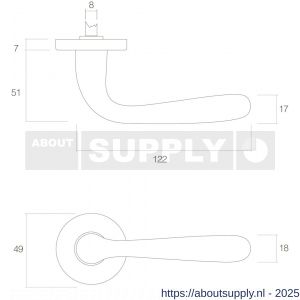 Intersteel Living 0195 deurkruk Jupiter op rozet verdekt diameter 49x7 mm messing gelakt - S26000324 - afbeelding 2