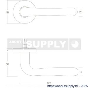 Intersteel Living 0198 deurkruk Saturnus op rozet verdekt diameter 49x7 mm messing gelakt - S26000327 - afbeelding 2