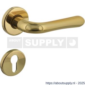 Intersteel 0198 deurkruk Saturnus op rozet verdekt diameter 49x7 mm en cilinderrozetten messing gelakt - S26010581 - afbeelding 1