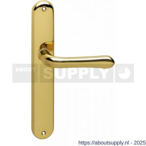 Intersteel 0198 deurkruk Saturnus op schild ovaal 236x37 mm blind messing gelakt - S26001922 - afbeelding 1