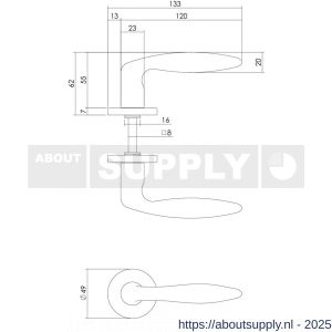 Intersteel Living 0199 deurkruk Sigaar op rozet verdekt diameter 49x7 mm messing gelakt - S26000330 - afbeelding 2