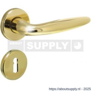 Intersteel 0199 deurkruk Sigaar op rozet verdekt diameter 49x7 mm en sleutelrozetten messing gelakt - S26010583 - afbeelding 1