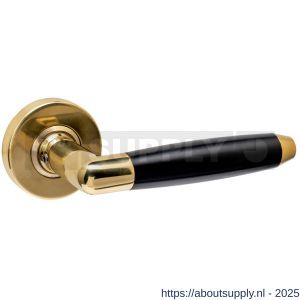 Intersteel 0640 deurkruk gatdeel Combinatie op rozet verdekt diameter 53x10 mm PVD messingkleur-zwart - S26011261 - afbeelding 1