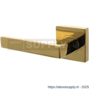 Intersteel 1713 deurkruk gatdeel links Hera op rozet verdekt 55x55x10 mm met nokken PVD messingkleur - S26010144 - afbeelding 1