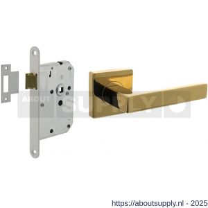 Intersteel Living 1713 set loopslot wit met deurkruk Hera op rozet 55x55 mm PVD messingkleur - S26011035 - afbeelding 1