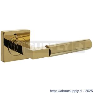 Intersteel 1741 deurkruk gatdeel rechts Baustil op rozet verdekt 55x55x10 mm met nokken PVD messingkleur - S26010151 - afbeelding 1