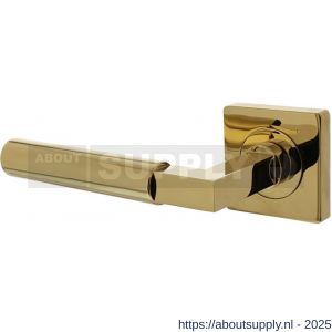 Intersteel 1741 deurkruk gatdeel links Baustil op rozet verdekt 55x55x10 mm met nokken PVD messingkleur - S26010152 - afbeelding 1