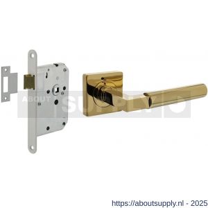Intersteel Living 1741 set loopslot wit met deurkruk Baustil op rozet 55x55 mm PVD messingkleur - S26011037 - afbeelding 1