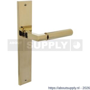 Intersteel Living 1742 deurkruk Baustil op schild rechthoekig 245x45 mm blind PVD messingkleur - S26010158 - afbeelding 1