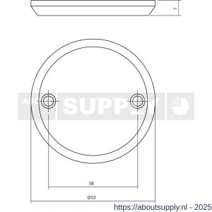 Intersteel 3173 afdekrozet diameter 50x5 mm messing gelakt - S26007541 - afbeelding 2