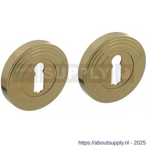 Intersteel Living 3178 sleutelrozetten verdekt met rillen diameter 55x10 mm en nokken PVD messingkleur - S26011019 - afbeelding 1