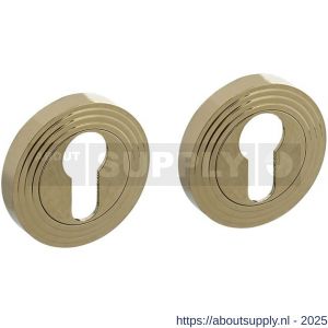 Intersteel Living 3178 cilinderrozetten verdekt met rillen diameter 55x10 mm en nokken PVD messingkleur - S26011020 - afbeelding 1