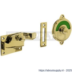 Intersteel Living 3700 WC-overslag met bocht en groen-rood indicatie messing gelakt - S26009079 - afbeelding 1