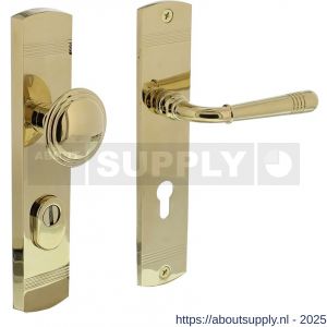 Intersteel Living 3778 voordeurbeslag Helena 239x50 mm knop-kruk profielcilindergat 72 mm met kerntrekbeveiliging PVD messingkleur - S26010205 - afbeelding 1