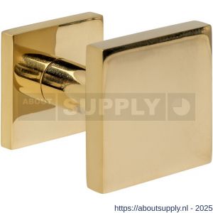 Intersteel 3930 voordeurknop vierkant 64x64 mm op achterplaat 54x54 mm verkropt éénzijdige montage PVD messingkleur - S26010893 - afbeelding 1