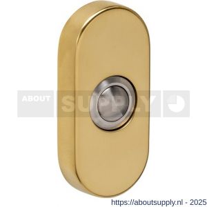 Intersteel 3990 deurbel ovaal 65x30x10 mm verdekt PVD messingkleur - S26010887 - afbeelding 1