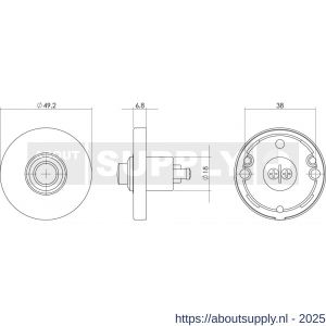 Intersteel Living 3990 beldrukker rond verdekt messing gelakt - S26000162 - afbeelding 2