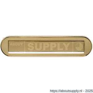 Intersteel 4000 briefplaat ovaal 340x80 mm met klep-regenrand PVD messingkleur - S26010884 - afbeelding 1