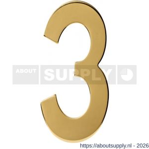 Intersteel 4020 huisnummer 3 150 mm PVD messingkleur - S26010878 - afbeelding 1