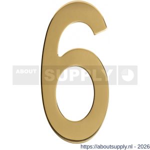 Intersteel 4020 huisnummer 6 150 mm PVD messingkleur - S26010875 - afbeelding 1